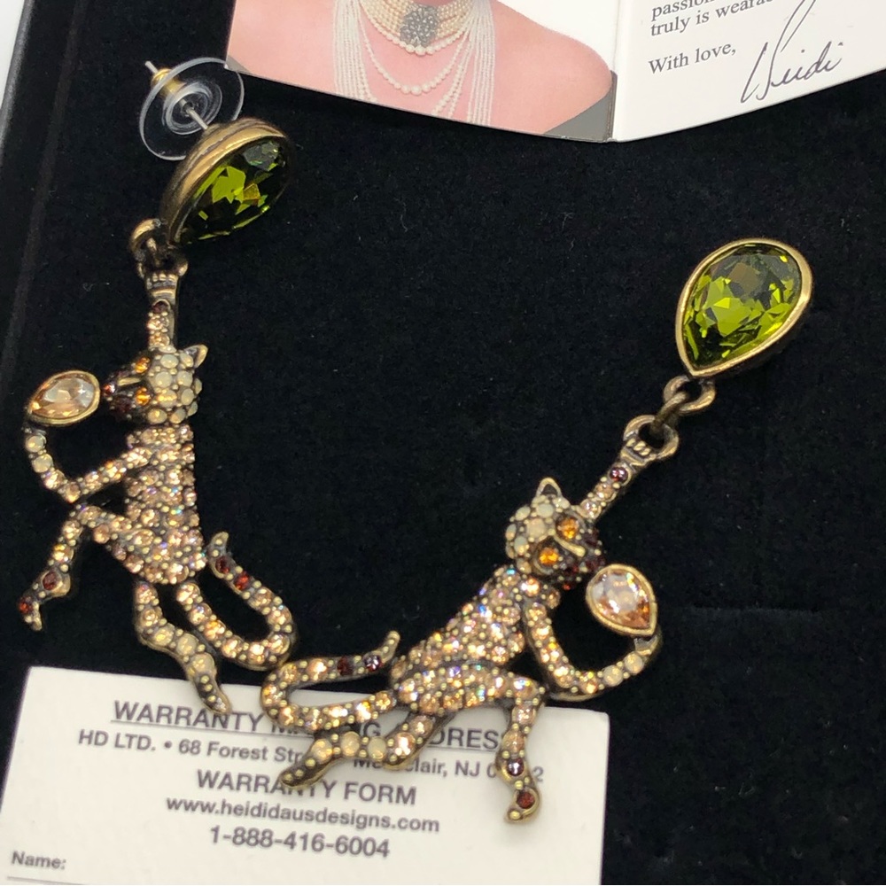 Heidi Daus Swarovski Crystal Monkey earrings